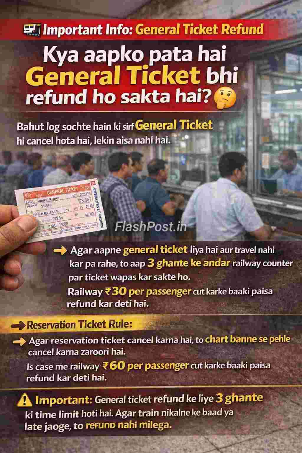 Surprise! Ab General Ticket Bhi Hoga Refund! Jaaniye Pura Process