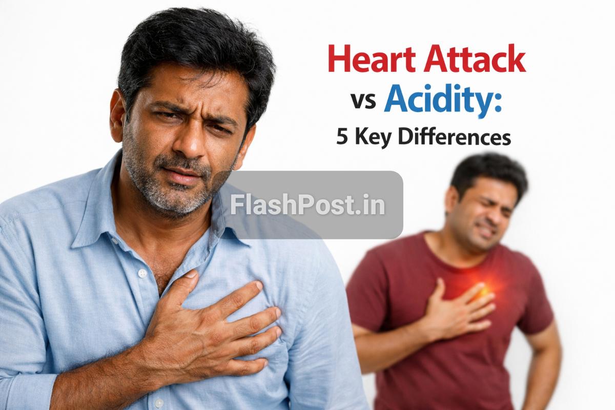 Heart Attack Ya Acidity? Jaanenge 5 Bade Antar Jo Bachayenge Jaan!